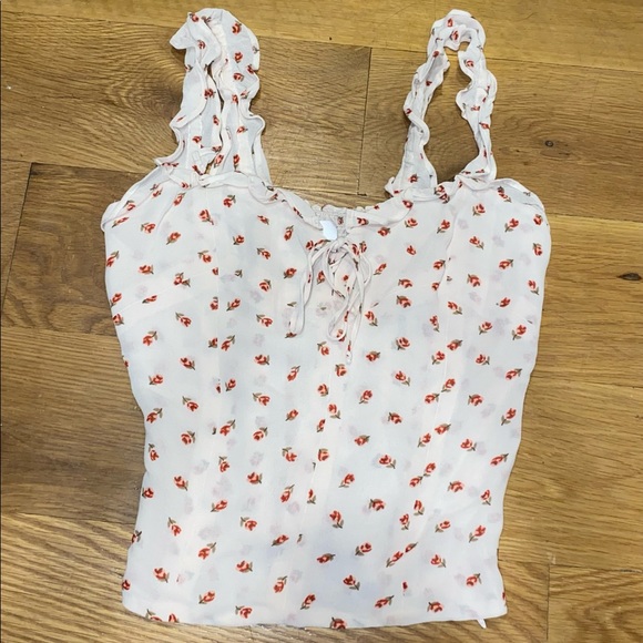 Reformation Rose Print Ruffle Top - Picture 2 of 4